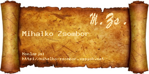 Mihalko Zsombor névjegykártya