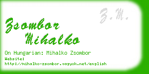 zsombor mihalko business card